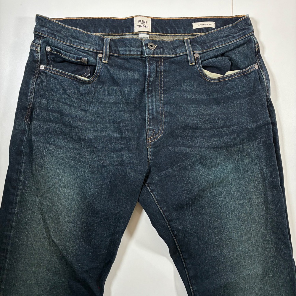Flint and Tinder Jeans 36x32 Blue Tapered Fit Stretch Made in USA